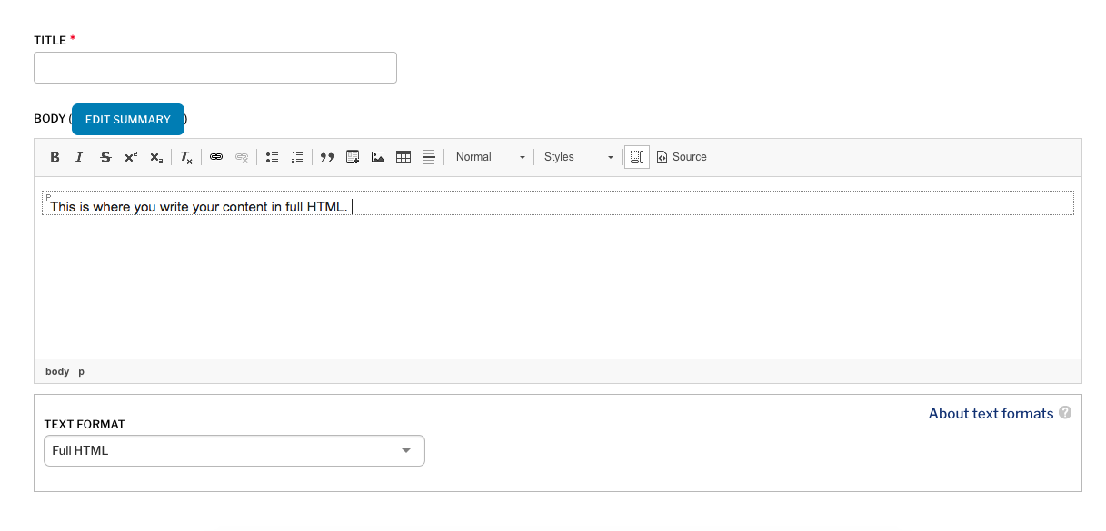 Full HTML