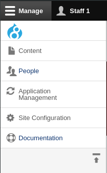 The Admin Toolbar in vertical orientation