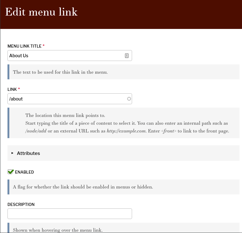 Edit a Menu Item