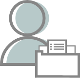 An icon representing a staff member